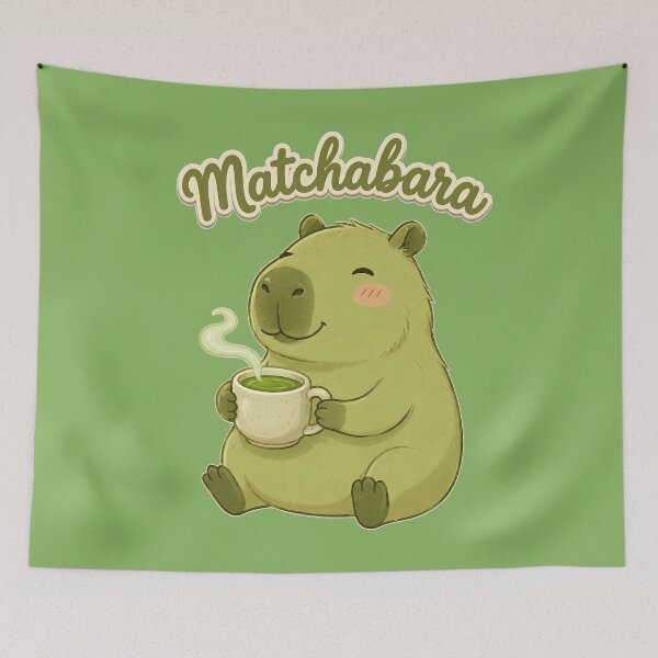 Item preview, Matchabara Cozy Matcha Capybara designed and sold by MegaNovaArt.