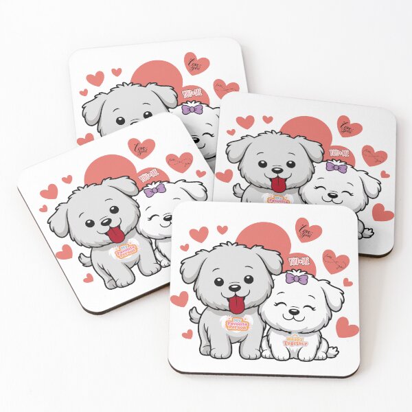 Item preview, Cute Puppy Love Duo | Kawaii Dog Couple Aesthetic Design designed and sold by Pandey14.
