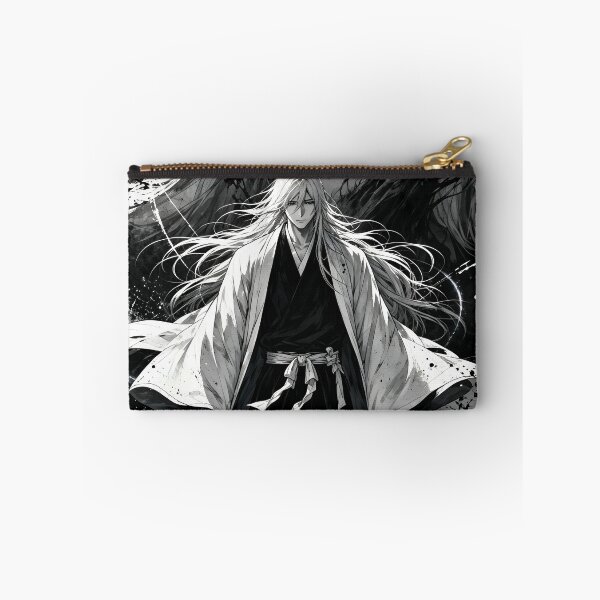 Item preview, Jūshirō Ukitake Bleach Anime Art – Dark Monochrome Soul Reaper Aesthetic | Dual Sword Manga Poster designed and sold by Dyan4.