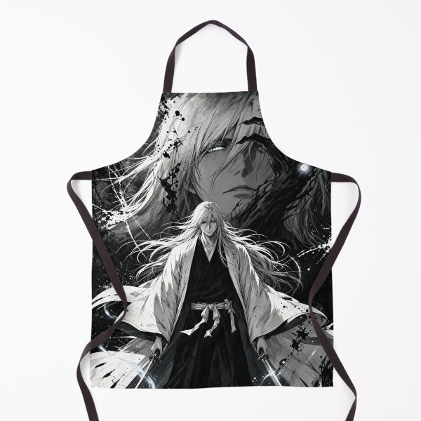 Item preview, Jūshirō Ukitake Bleach Anime Art – Dark Monochrome Soul Reaper Aesthetic | Dual Sword Manga Poster designed and sold by Dyan4.