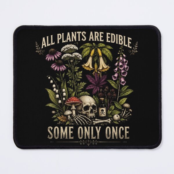 Item preview, Deadly Plants Humor All Plants Are Edible Some Only Once Botanical Skull Foraging Design designed and sold by bilal sibgui.