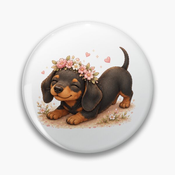 Item preview, Dachshund with flowers on his head designed and sold by Savnyy.