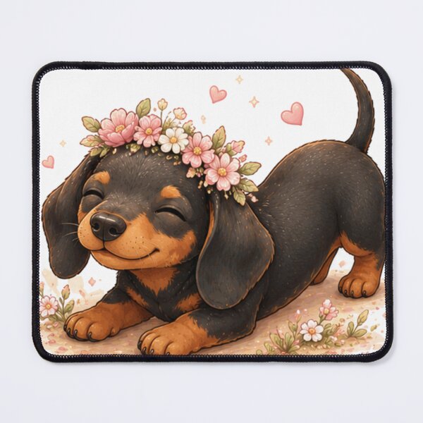 Item preview, Dachshund with flowers on his head designed and sold by Savnyy.