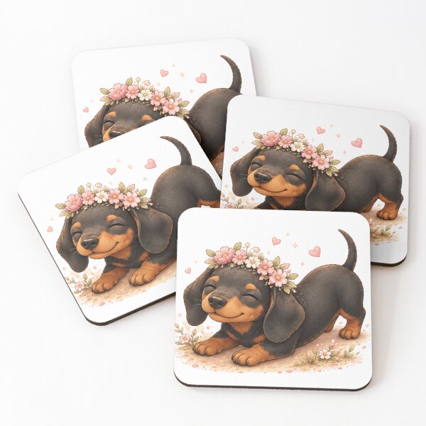 Item preview, Dachshund with flowers on his head designed and sold by Savnyy.