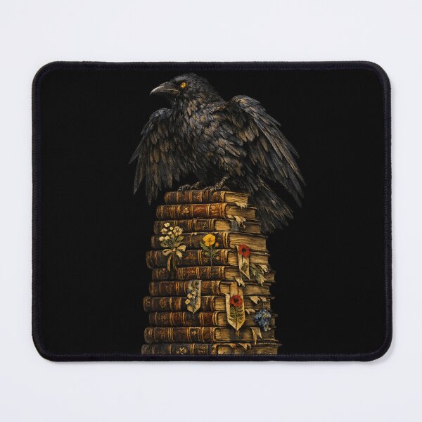 Item preview, Dark Academia Raven and Books – Gothic Natural History Moody Vintage Art | Raven Lover Dark Gift designed and sold by irfanshikh.