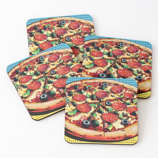 Item preview, Vibrant Pizza Pop Art, Neon Colors Comic Bold Food Art Print designed and sold by daila70.