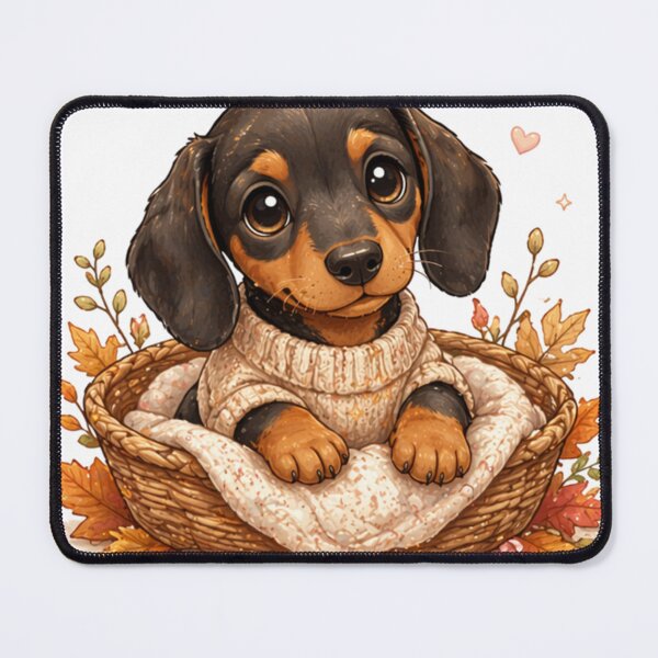 Item preview, Dachshund in a basket designed and sold by Savnyy.