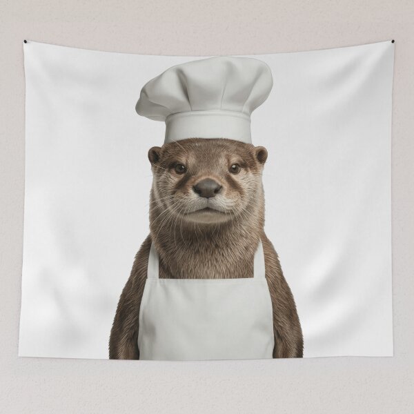 Item preview, Funny River Otter Chef Realistic Animal Cooking Humor Art designed and sold by LazyOwlStore.
