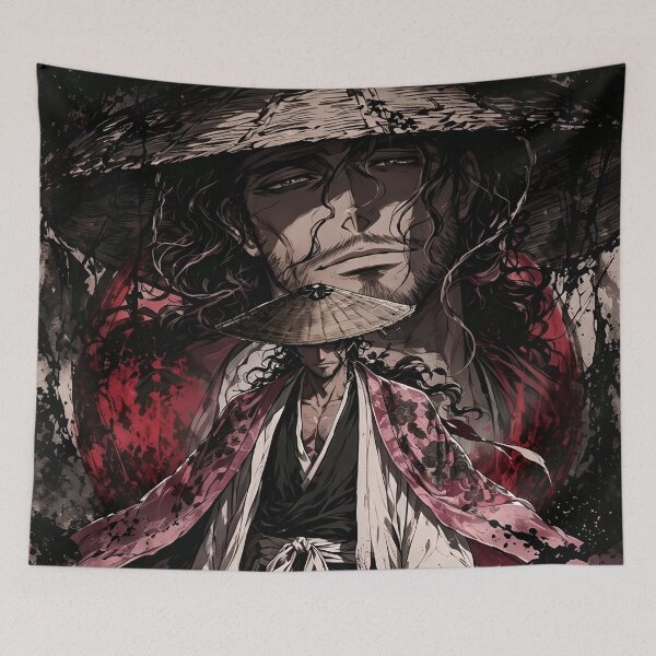 Item preview, Shunsui Kyōraku Bleach Anime Art – Dark Samurai Captain Aesthetic | Dual Sword Manga  designed and sold by Dyan4.