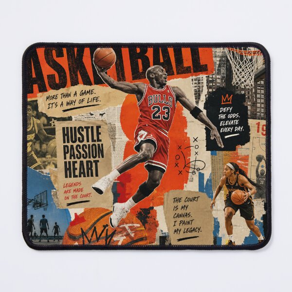 Item preview, HOOPS COLLAGE — Vibrant Basketball Art Poster (Vintage + Modern) designed and sold by Jandedan.