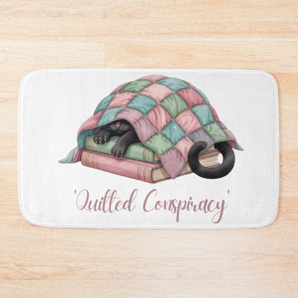 Item preview, Quilted Conspiracy — Patchwork Quilt Cat Cottagecore Mystery Tee designed and sold by kosimazaki.