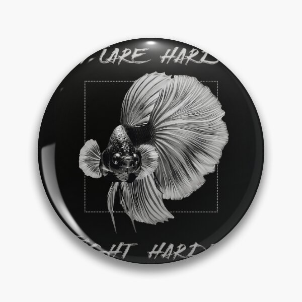 Item preview, Flare Hard Fight Harder Betta Fish Monochrome Illustration designed and sold by haitrieuic96.