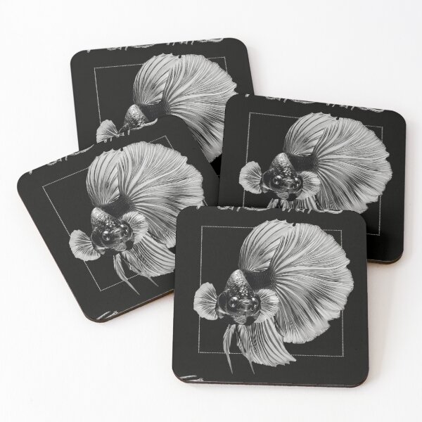 Item preview, Flare Hard Fight Harder Betta Fish Monochrome Illustration designed and sold by haitrieuic96.