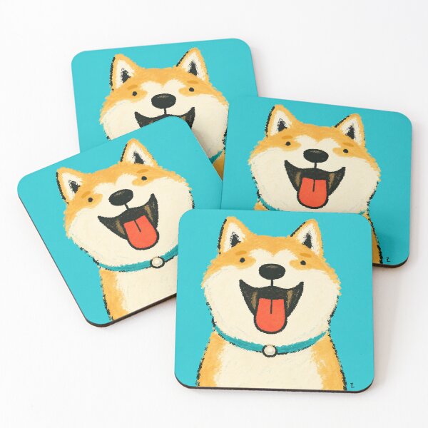 Item preview, Happy Akita Dog Oil Pastel Art | Cute Smiling Japanese Dog Illustration designed and sold by 516 Studio.