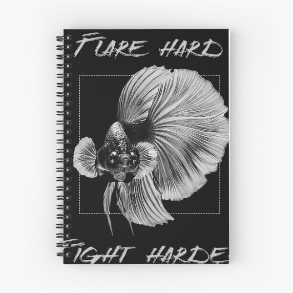 Item preview, Flare Hard Fight Harder Betta Fish Monochrome Illustration designed and sold by haitrieuic96.