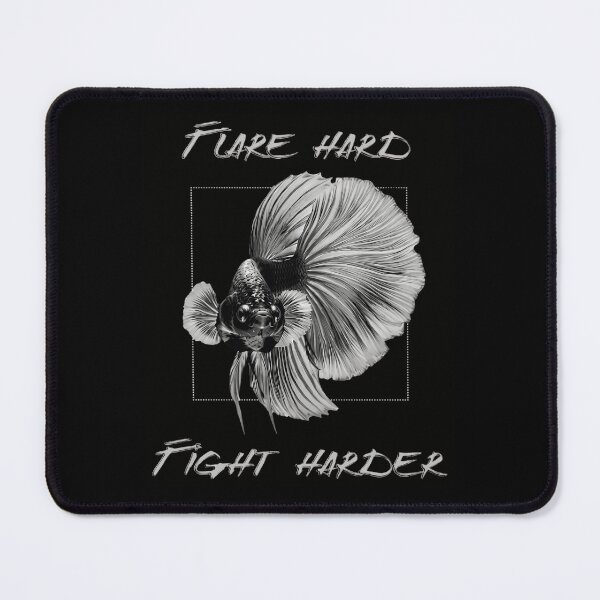 Item preview, Flare Hard Fight Harder Betta Fish Monochrome Illustration designed and sold by haitrieuic96.