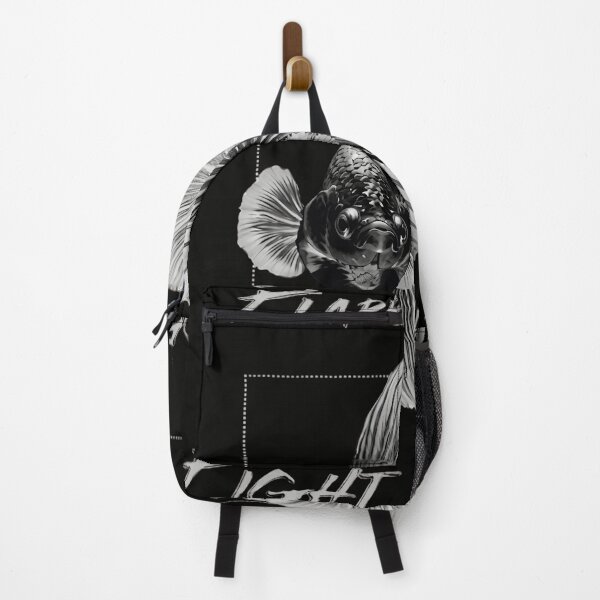 Item preview, Flare Hard Fight Harder Betta Fish Monochrome Illustration designed and sold by haitrieuic96.