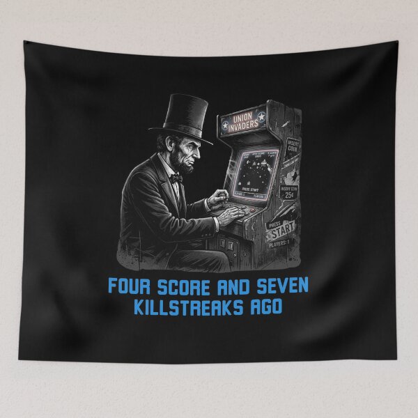 Item preview, Abe Lincoln Killstreaks Retro Gaming Arcade designed and sold by snowry.