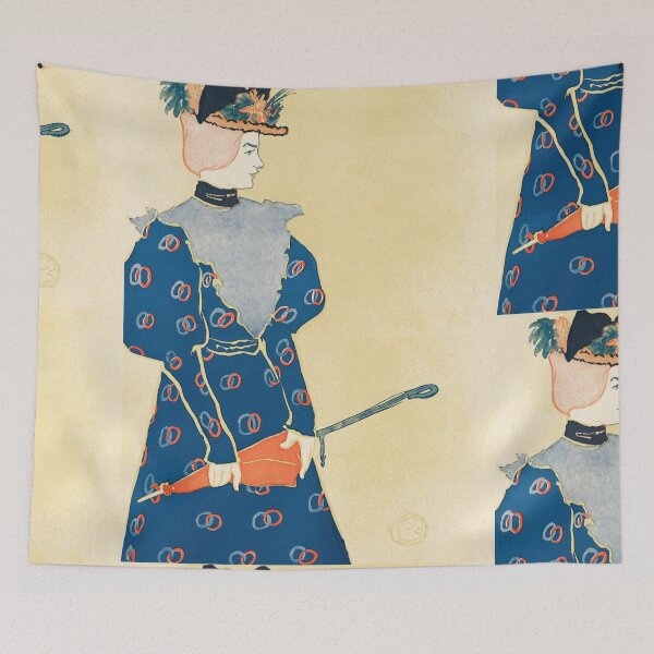 Item preview, Woman Holding an Umbrella by Henri de Toulouse-Lautrec Vintage Belle Époque Fashion Art Print designed and sold by artofuniverse.