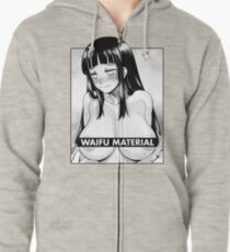 Naruto - Hinata Waifu Material Zipped Hoodie