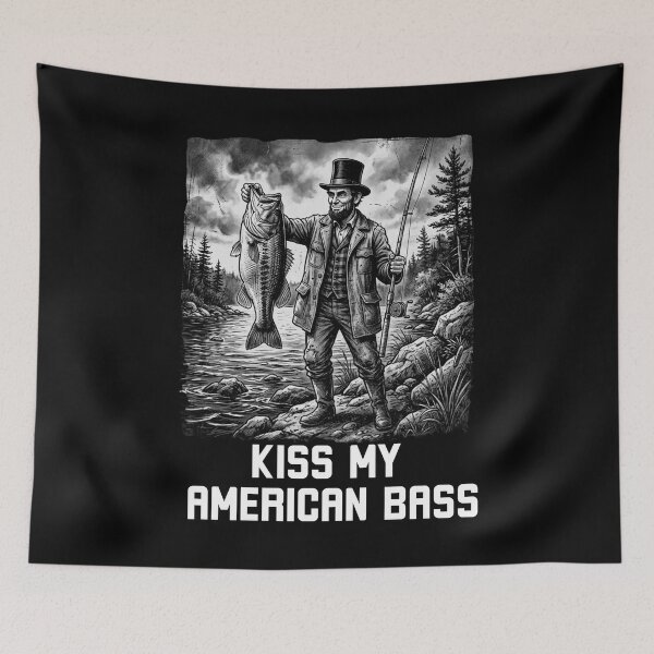 Item preview, Kiss My American Bass Lincoln Fishing Humor designed and sold by snowry.