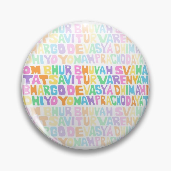 Item preview, Gayatri Mantra Hand Lettered Retro Pastel Rainbow designed and sold by wordznart.
