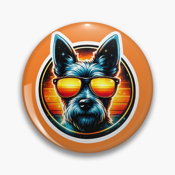 Item preview, Cool Schnauzer Retro Sunset Sticker | Neon Synthwave Dog With Sunglasses designed and sold by astersgraphics.