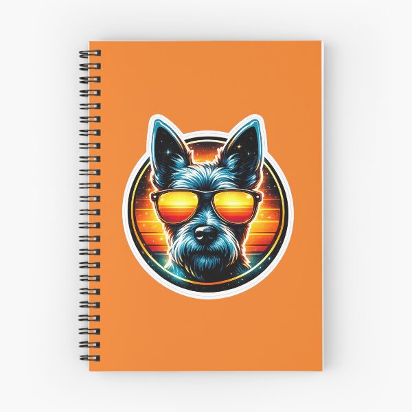 Item preview, Cool Schnauzer Retro Sunset Sticker | Neon Synthwave Dog With Sunglasses designed and sold by astersgraphics.