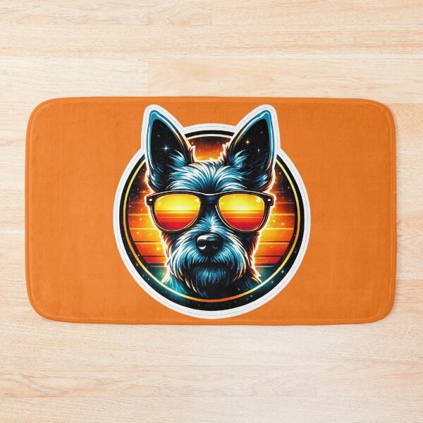 Item preview, Cool Schnauzer Retro Sunset Sticker | Neon Synthwave Dog With Sunglasses designed and sold by astersgraphics.