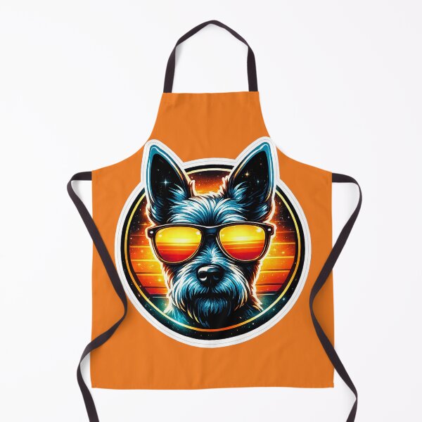 Item preview, Cool Schnauzer Retro Sunset Sticker | Neon Synthwave Dog With Sunglasses designed and sold by astersgraphics.