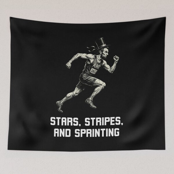 Item preview, Abraham Lincoln Stars, Stripes, and Sprinting Runner designed and sold by snowry.