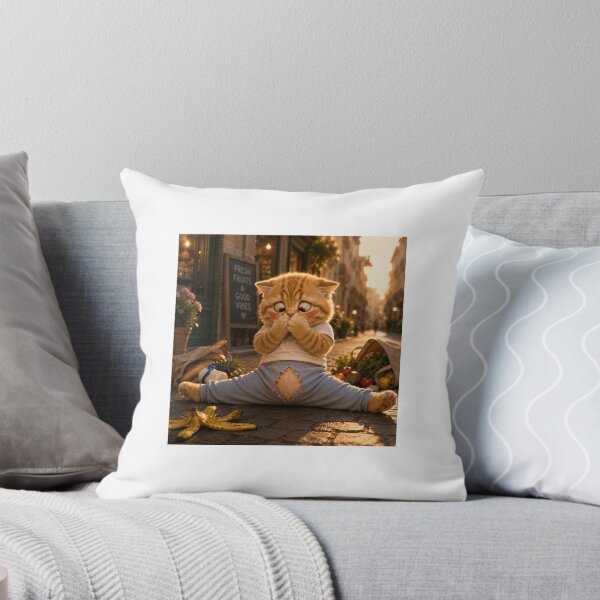 Item preview, Tiny Embarrassed Kitten Funny Cat Chaos Art designed and sold by LovelyCatGalaxy.