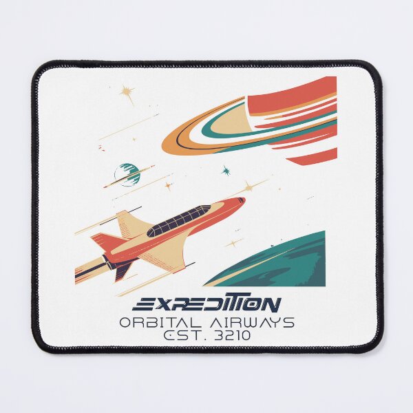 Item preview, Expedition Orbital Airways Retro Space Poster designed and sold by AstraAnalog.