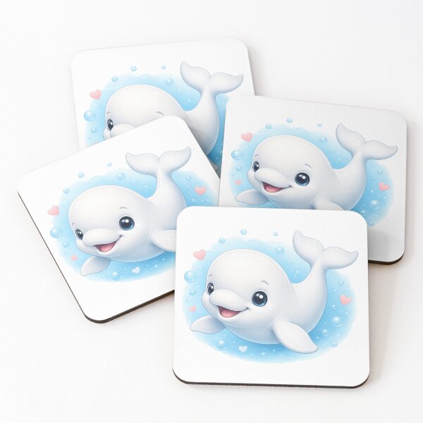 Item preview, Adorable Baby Beluga Whale designed and sold by ToonyTeez.