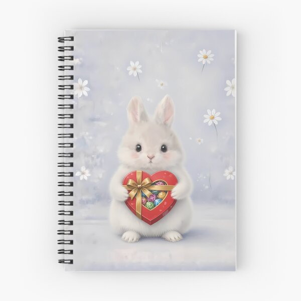 Item preview, Cute Fluffy Bunny with Heart Chocolate Box - Sweet Valentine Rabbit Art designed and sold by lovelistivkaa.