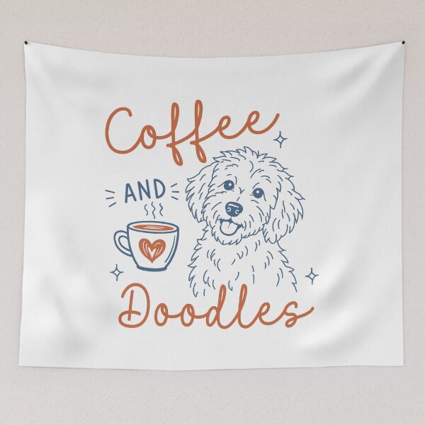 Item preview, Coffee And Doodles Doodle Dog Lover Dog Mom Cozy Coffee Pet Graphic designed and sold by FreshVibe Prints.