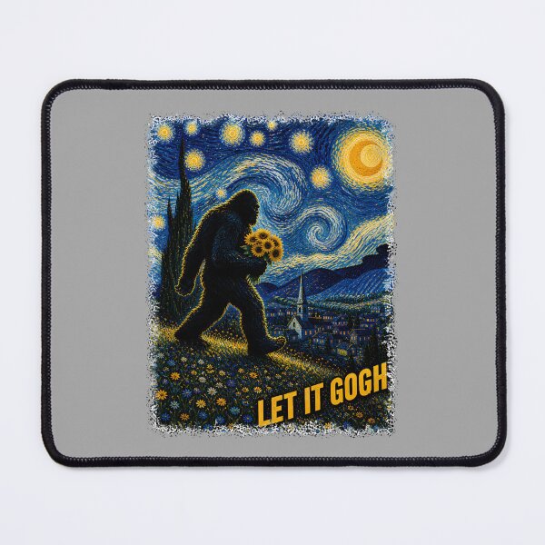 Item preview, Let It Gogh Vincent Van Gogh Funny Bigfoot Tees Starry Night Long Sleeve designed and sold by ArleneRowe.