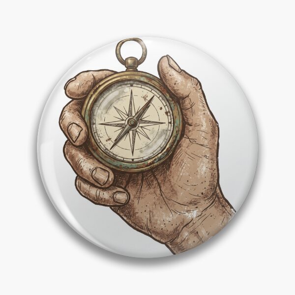 Item preview, Vintage Hand Holding Compass designed and sold by pictranoosa.