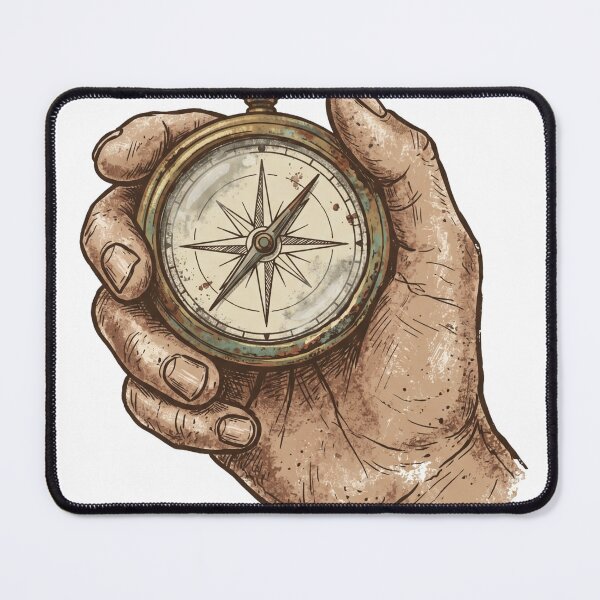 Item preview, Vintage Hand Holding Compass designed and sold by pictranoosa.