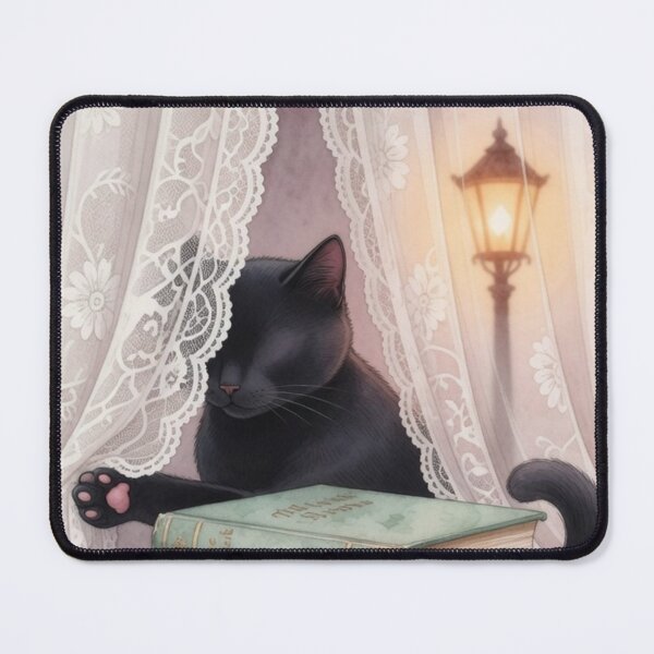 Item preview, Behind The Curtain — Lace Curtain Cat Cozy Mystery Tee designed and sold by kosimazaki.