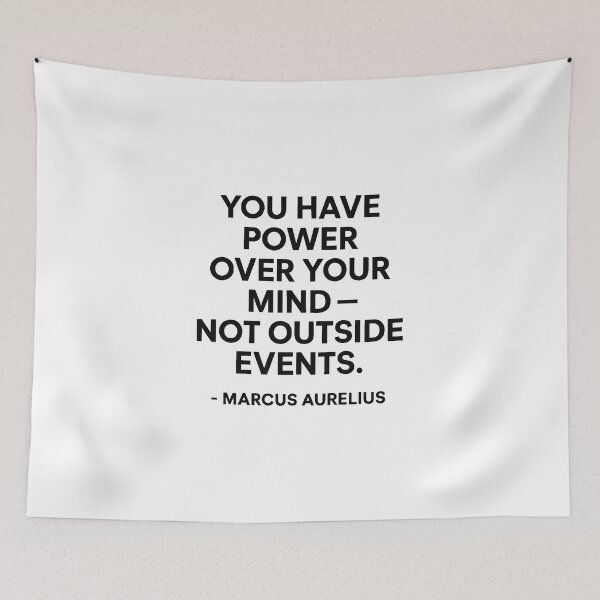 Item preview, Power Over Your Mind Marcus Aurelius Stoic Quote (Black Font) designed and sold by TshirtsLabs.
