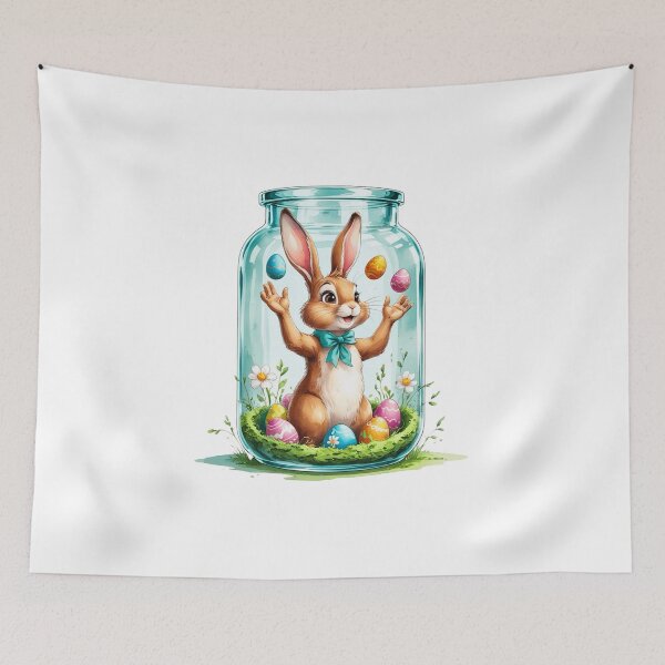 Item preview, Happy Bunny Tossing Easter Eggs designed and sold by AQUILAKREO.