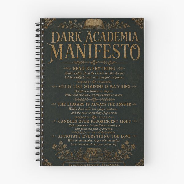 Item preview, Dark Academia Manifesto Typographic Poster – Elegant Botanical Vintage Art | Dark Academia Wall Decor designed and sold by irfanshikh.
