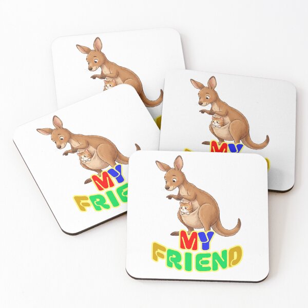Item preview, My Friend -A gentle kangaroo and a cute kitty- designed and sold by LOVEARTDESIGN.