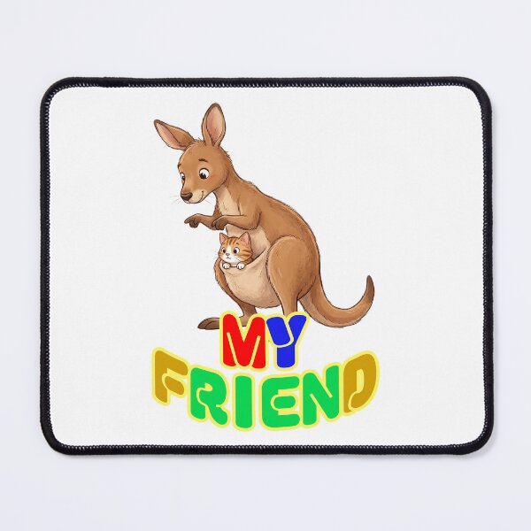 Item preview, My Friend -A gentle kangaroo and a cute kitty- designed and sold by LOVEARTDESIGN.