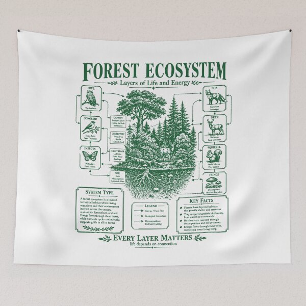 Item preview, Forest Ecosystem Diagram Every Layer Matters Nature Science designed and sold by FreshVibe Prints.
