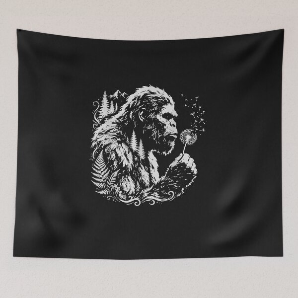 Item preview, Funny Bigfoot Blowing Wishes Dandelion Nature Vintage Art designed and sold by FrankIsabel.