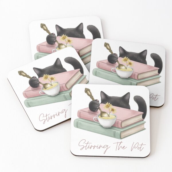 Item preview, Stirring The Pot — Chamomile Tea Cat Cozy Mystery Tee designed and sold by kosimazaki.