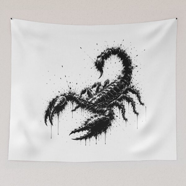 Item preview, Grungy Ink Splatter Scorpion Graphic Illustration designed and sold by ffpdsgn.