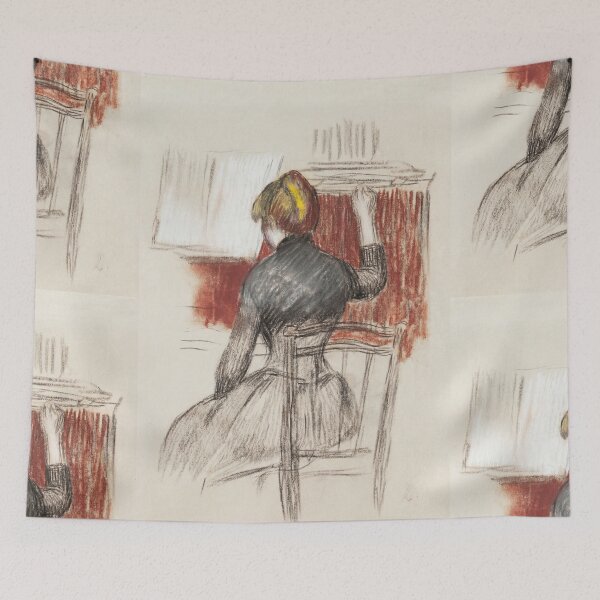 Item preview, Woman at a Piano by Henri de Toulouse-Lautrec Vintage Post-Impressionist Music Room Art Print designed and sold by artofuniverse.